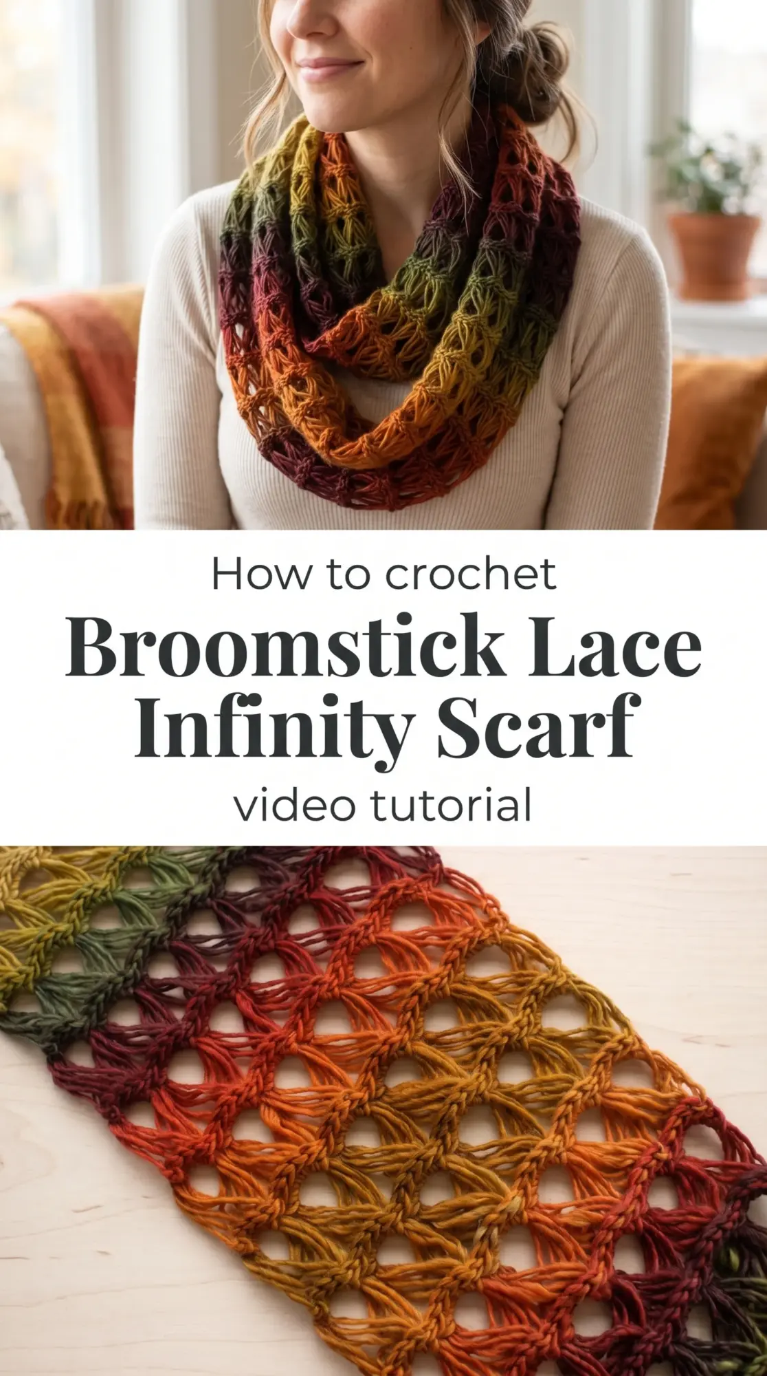 Crochet Broomstick Lace Infinity Scarf: A Stunning Statement Piece