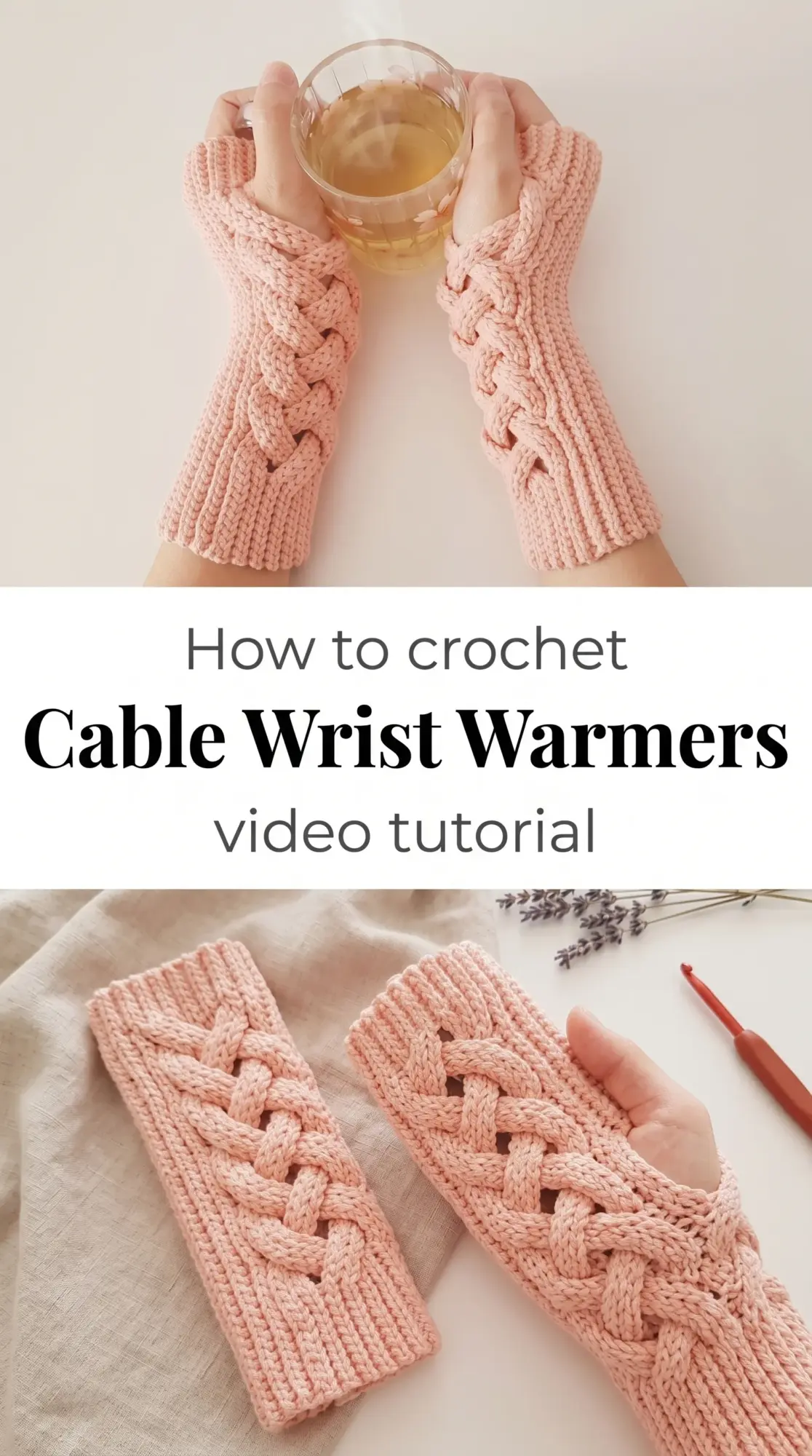 Crochet Cable Wrist Warmers: A Charming and Playful Accent