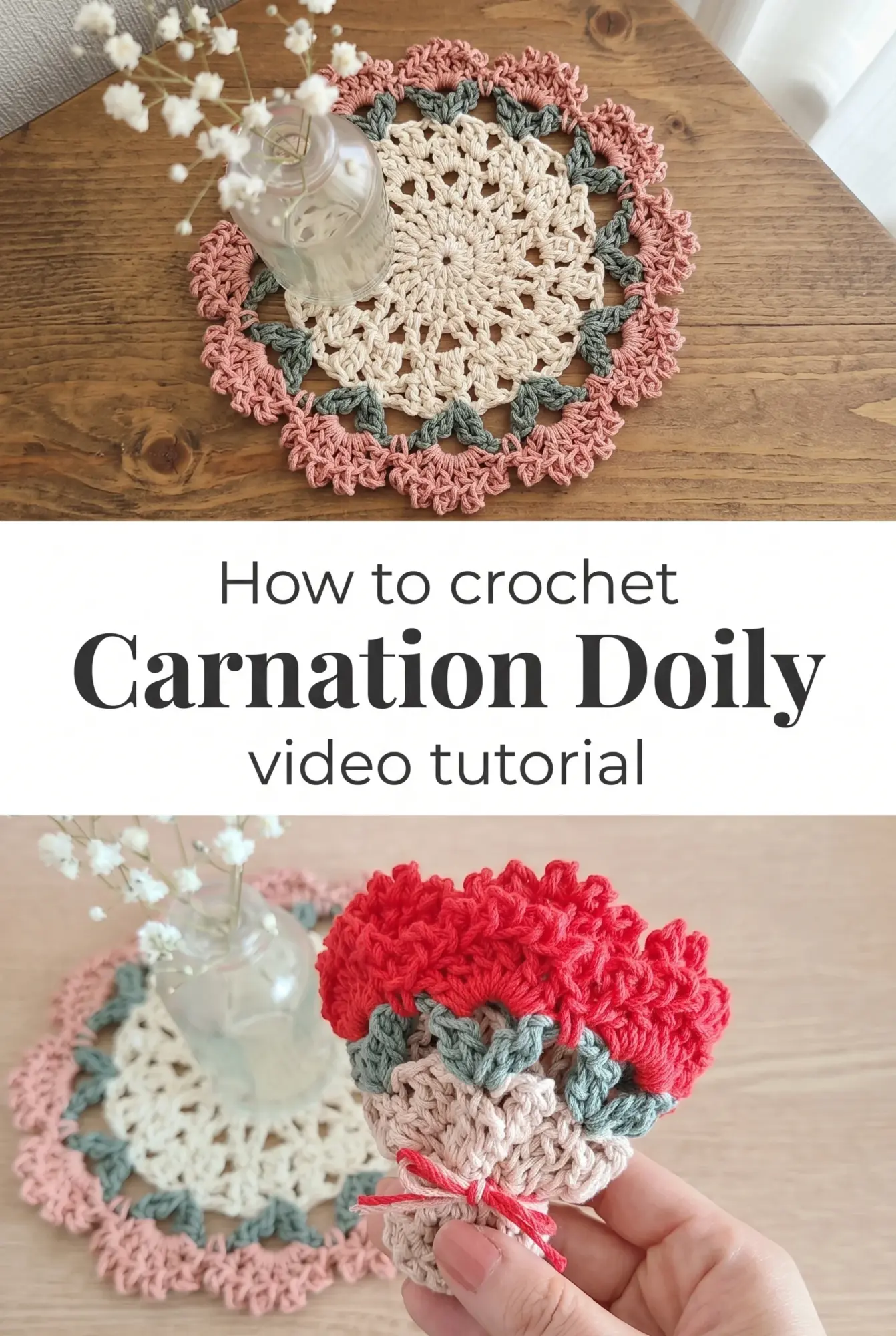 Crochet Carnation Doily: A Charming Floral Keepsake