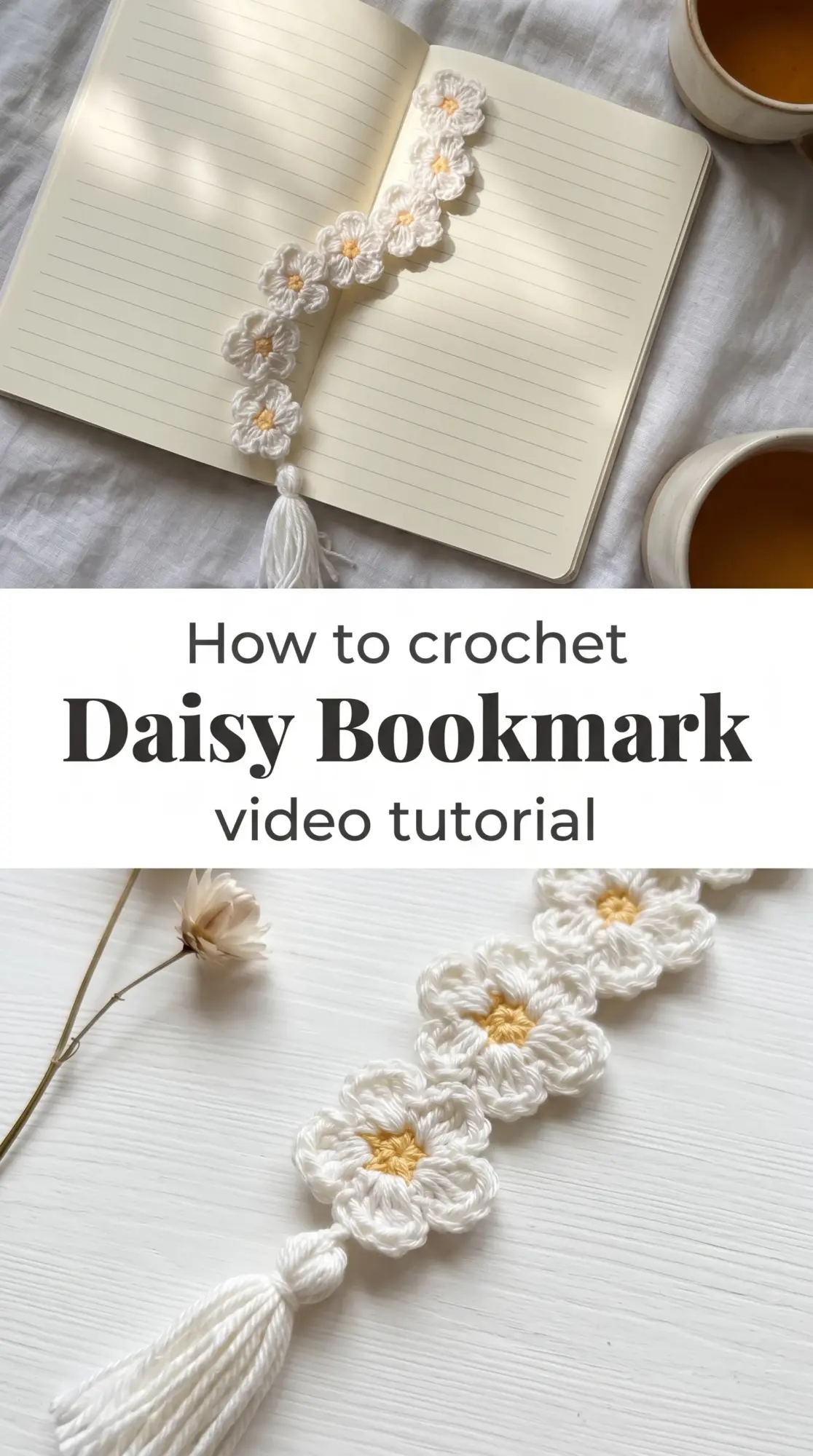 Crochet Daisy Bookmark: A Charming Reading Companion