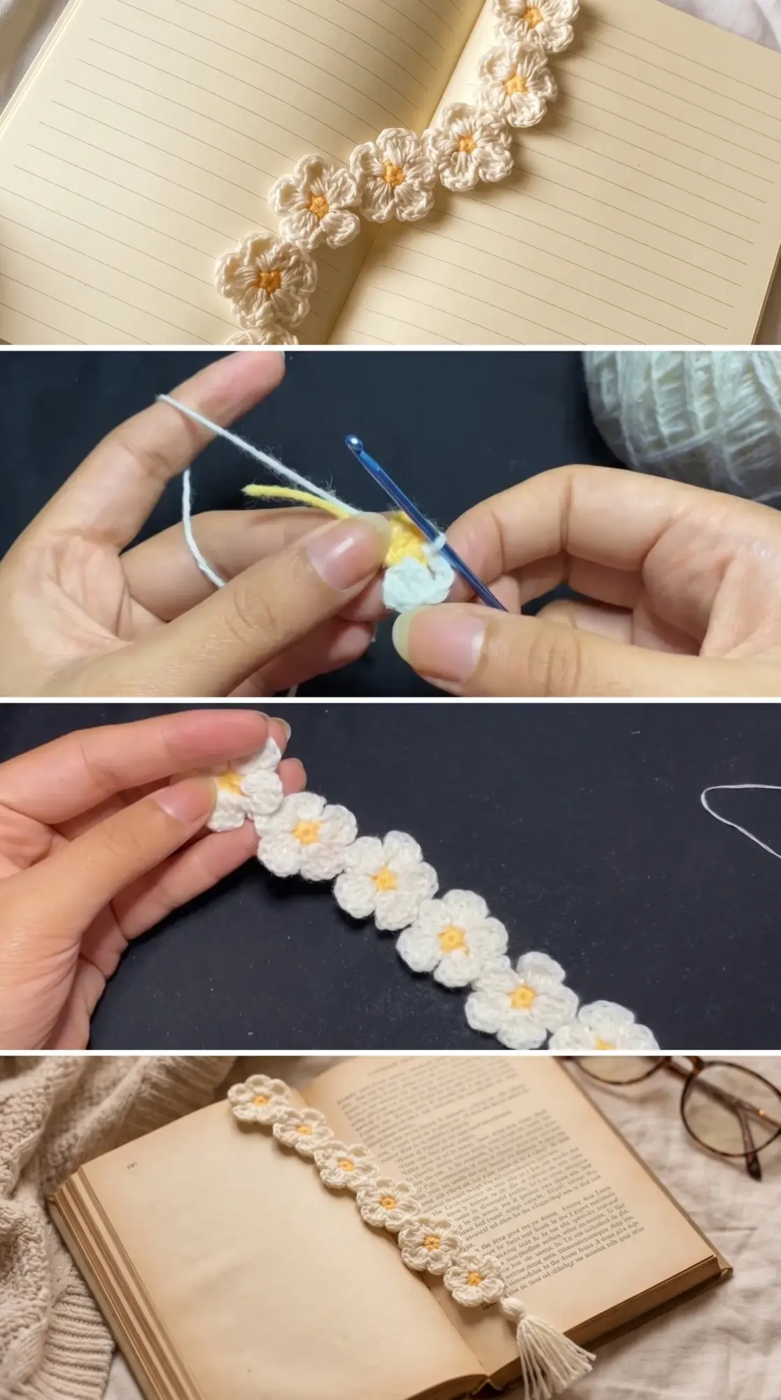 Crochet Daisy Bookmark: A Charming Reading Companion pattern