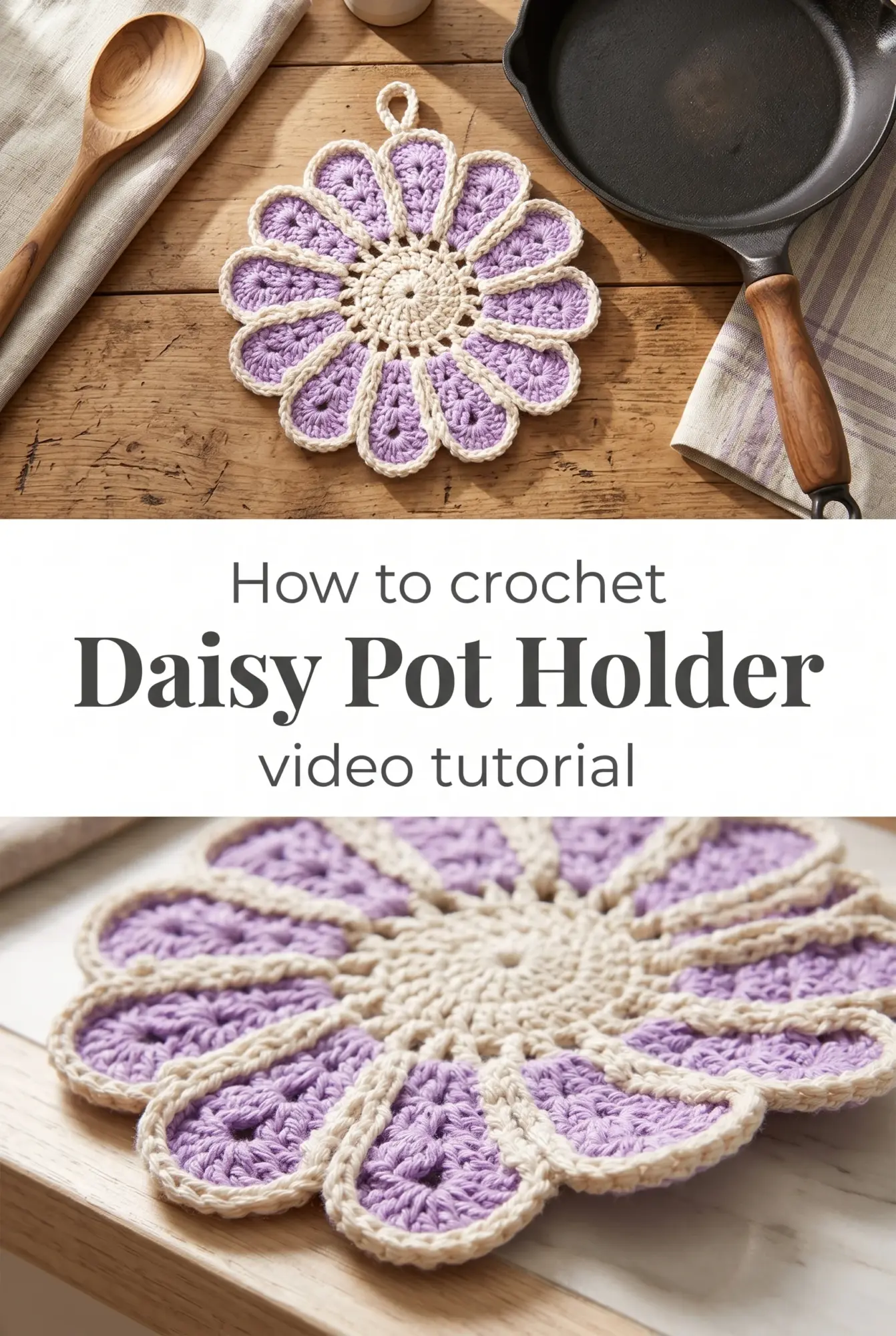 Crochet Daisy Pot Holder: A Charming Kitchen Essential