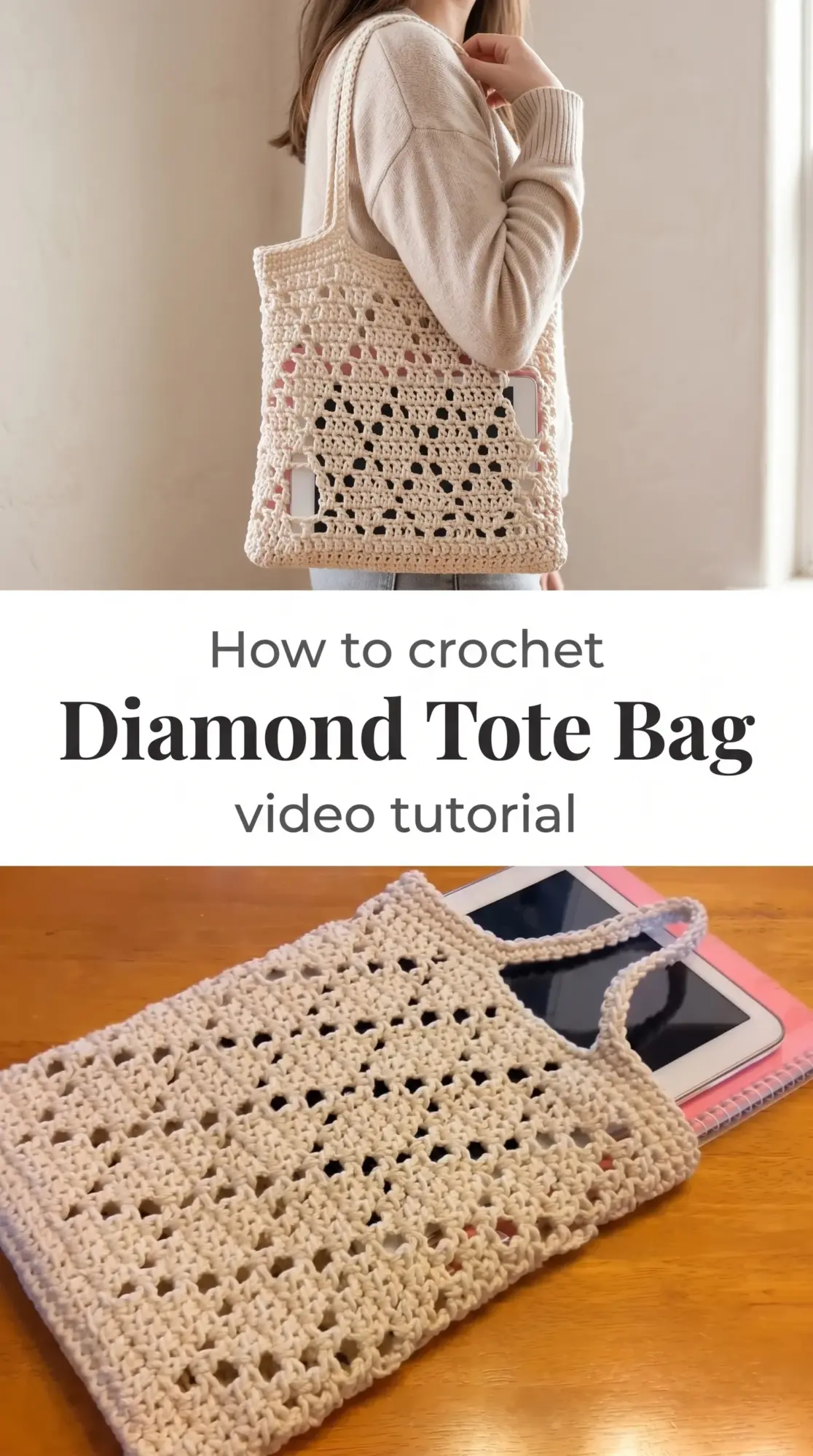Crochet Diamond Tote Bag: A Timeless Everyday Companion