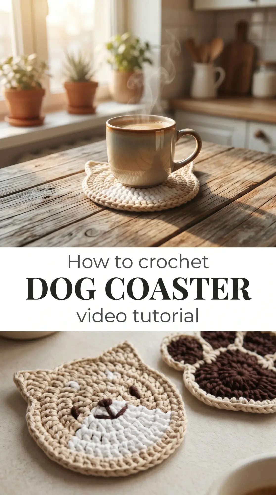 Crochet Dog Coaster: A Charming Kitchen Companion