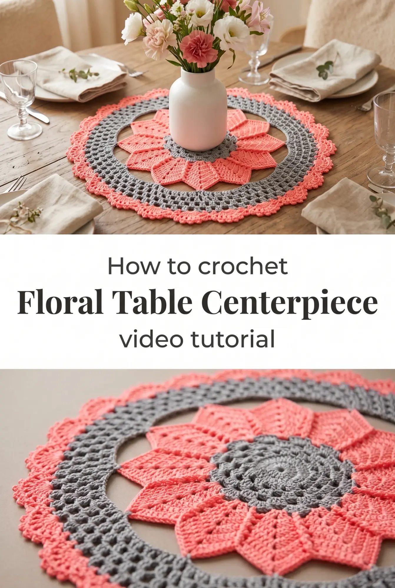 Crochet Floral Table Centerpiece: An Elegant Home Accent