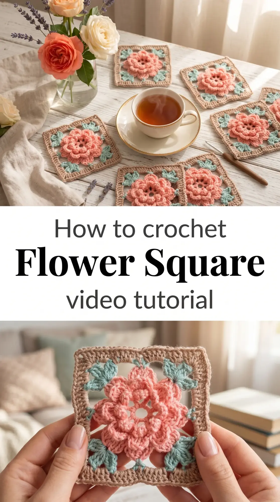 Crochet Flower Square: A Charming Decorative Motif
