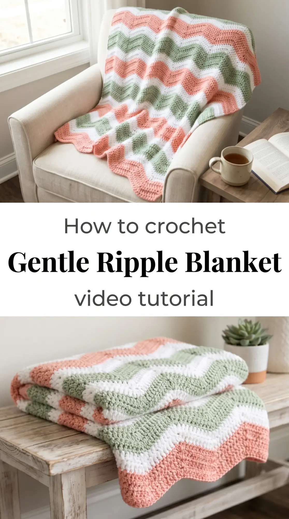 Crochet Gentle Ripple Blanket: A Timeless Cozy Creation