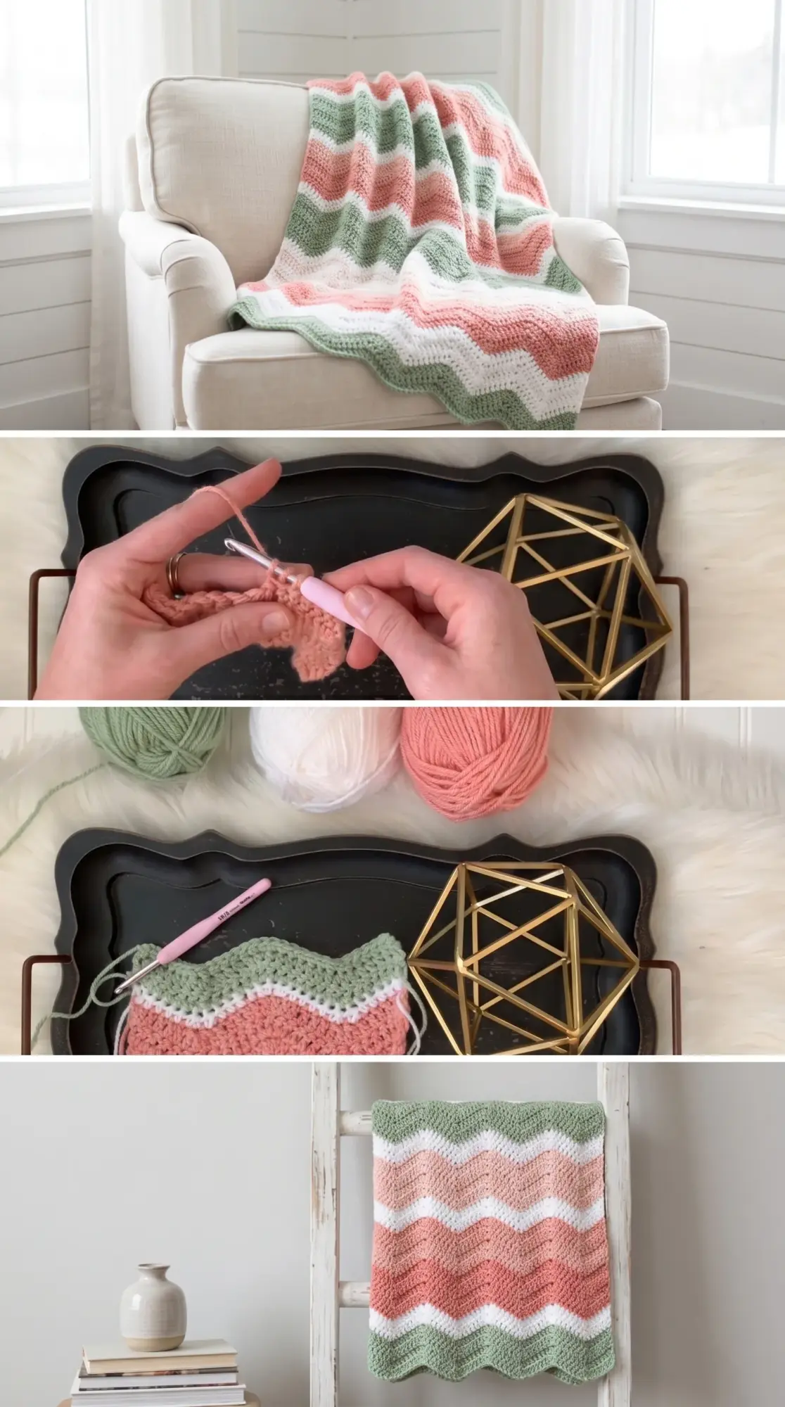Crochet Gentle Ripple Blanket: A Timeless Cozy Creation pattern