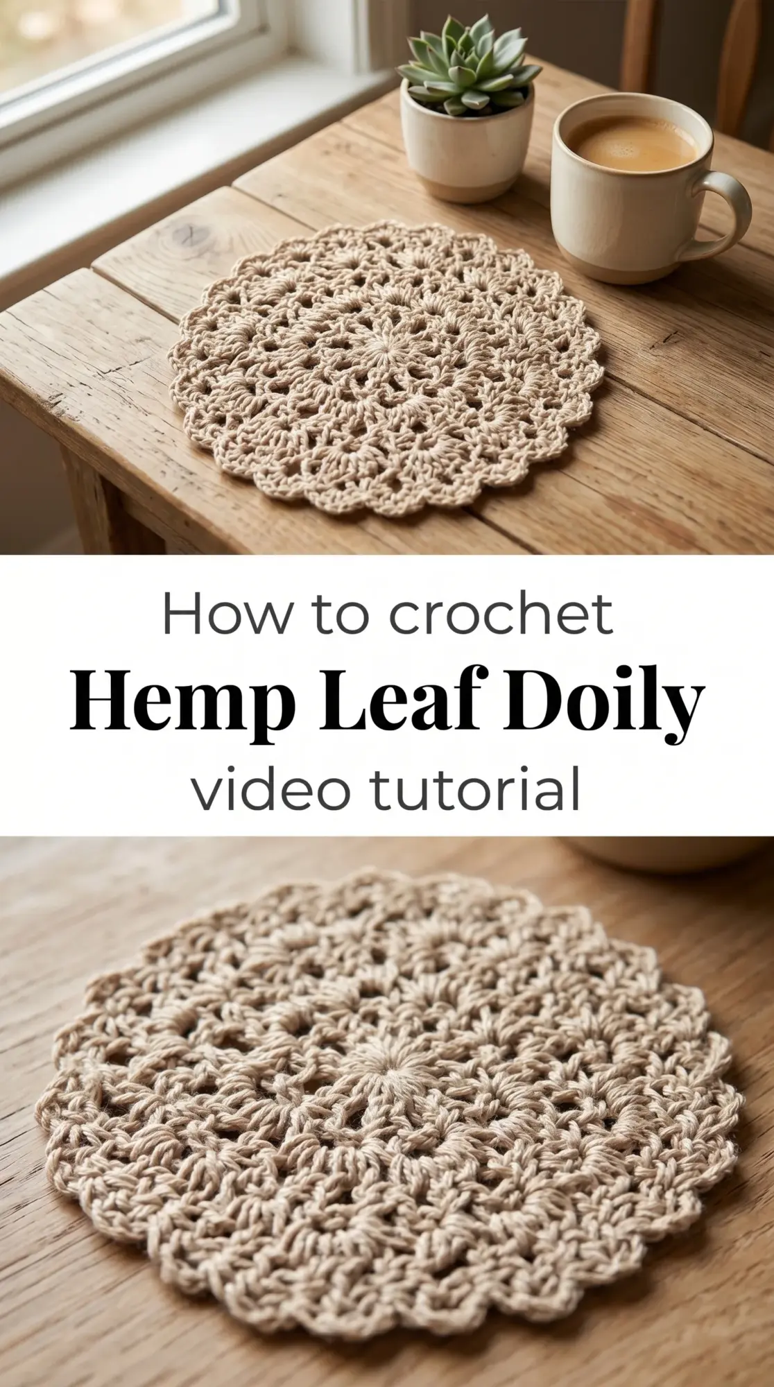 Crochet Hemp Leaf Doily: A Delicate Circular Masterpiece
