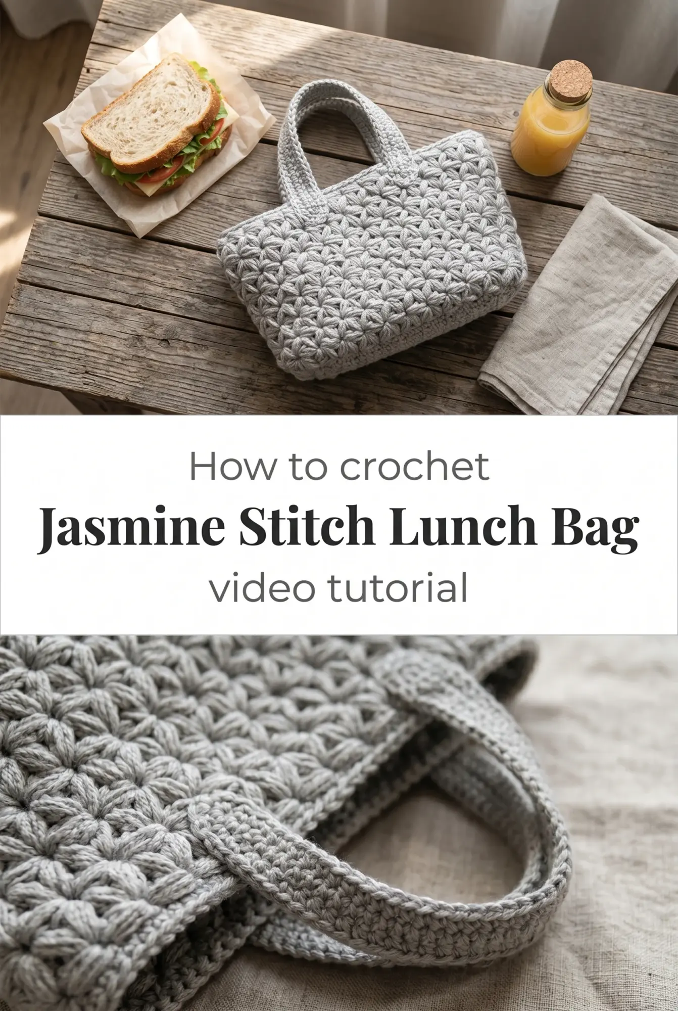 Crochet Jasmine Stitch Lunch Bag: A Practical Daily Companion
