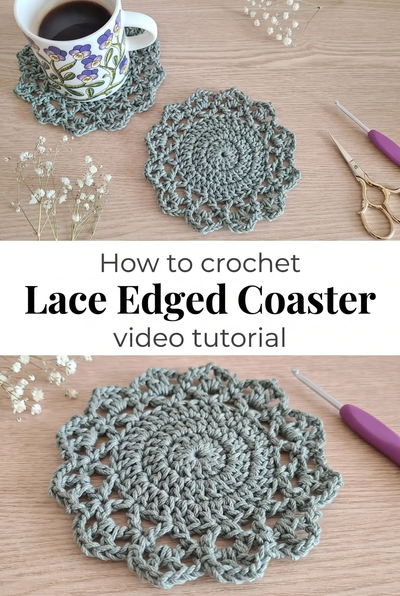 Crochet Lace Edged Coaster: A Delicate Table Accent
