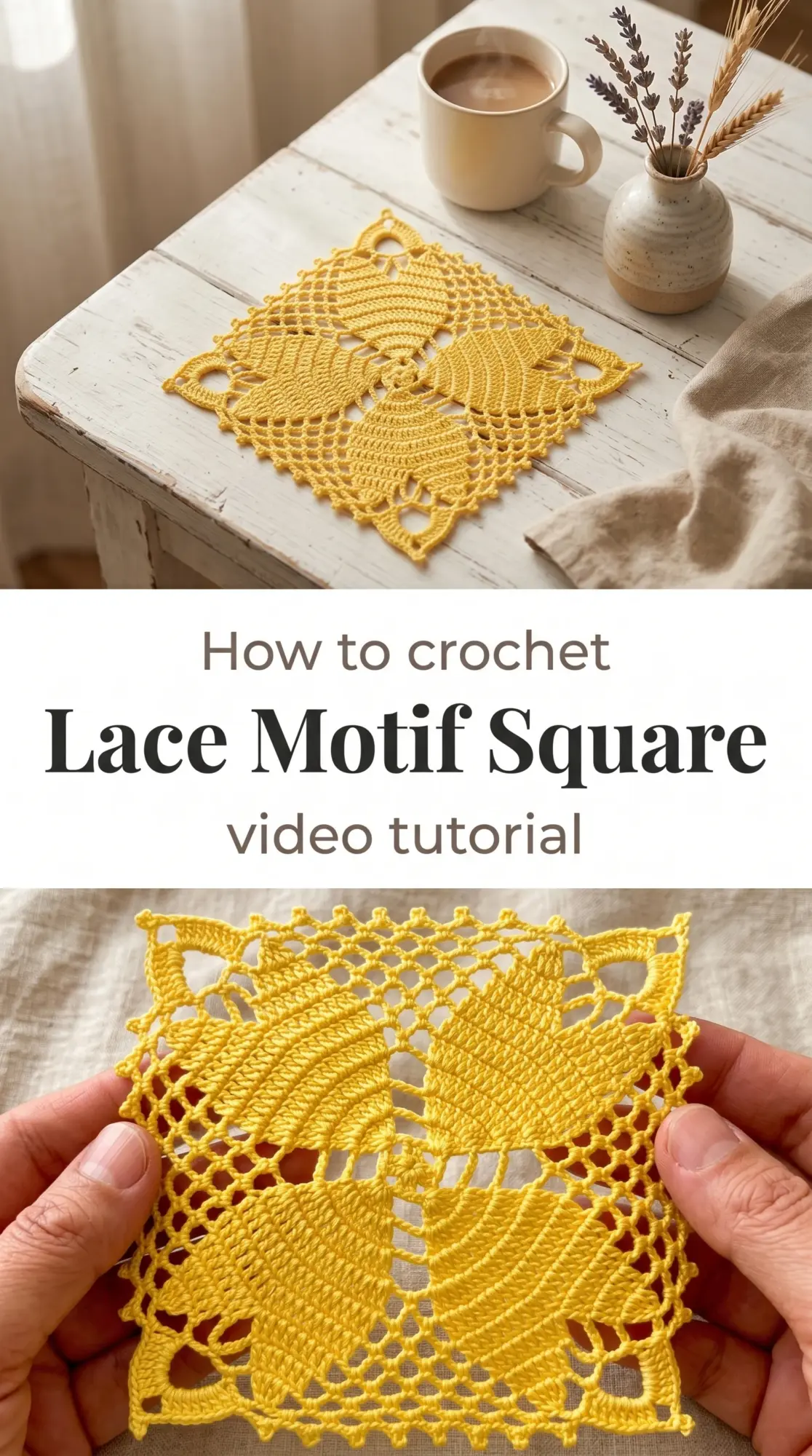 Crochet Lace Motif Square: A Timeless Decorative Piece