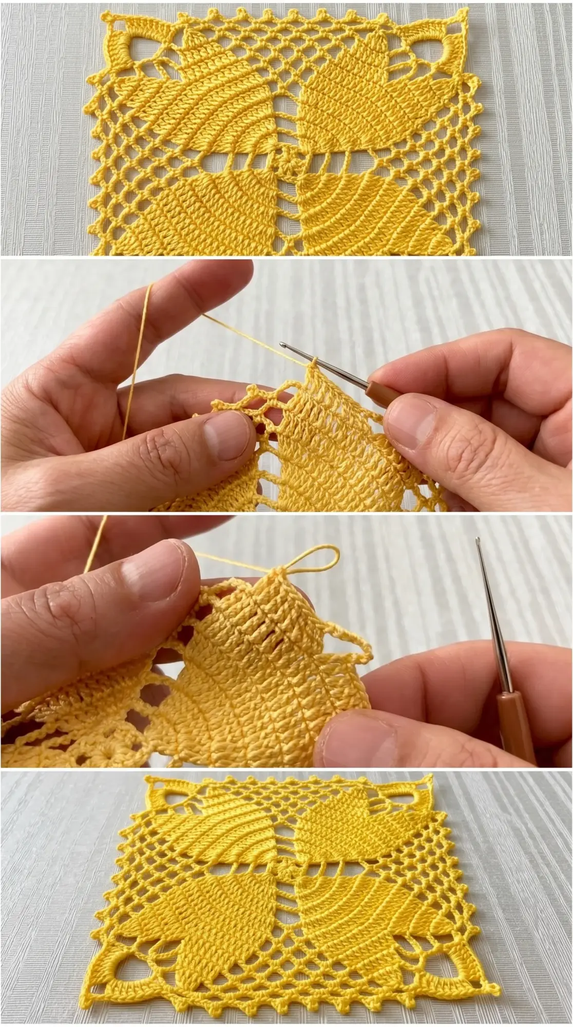 Crochet Lace Motif Square: A Timeless Decorative Piece pattern