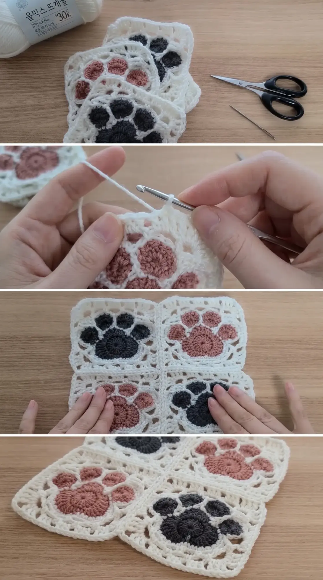 Crochet Paw Motif Blanket: A Playful Cozy Creation pattern