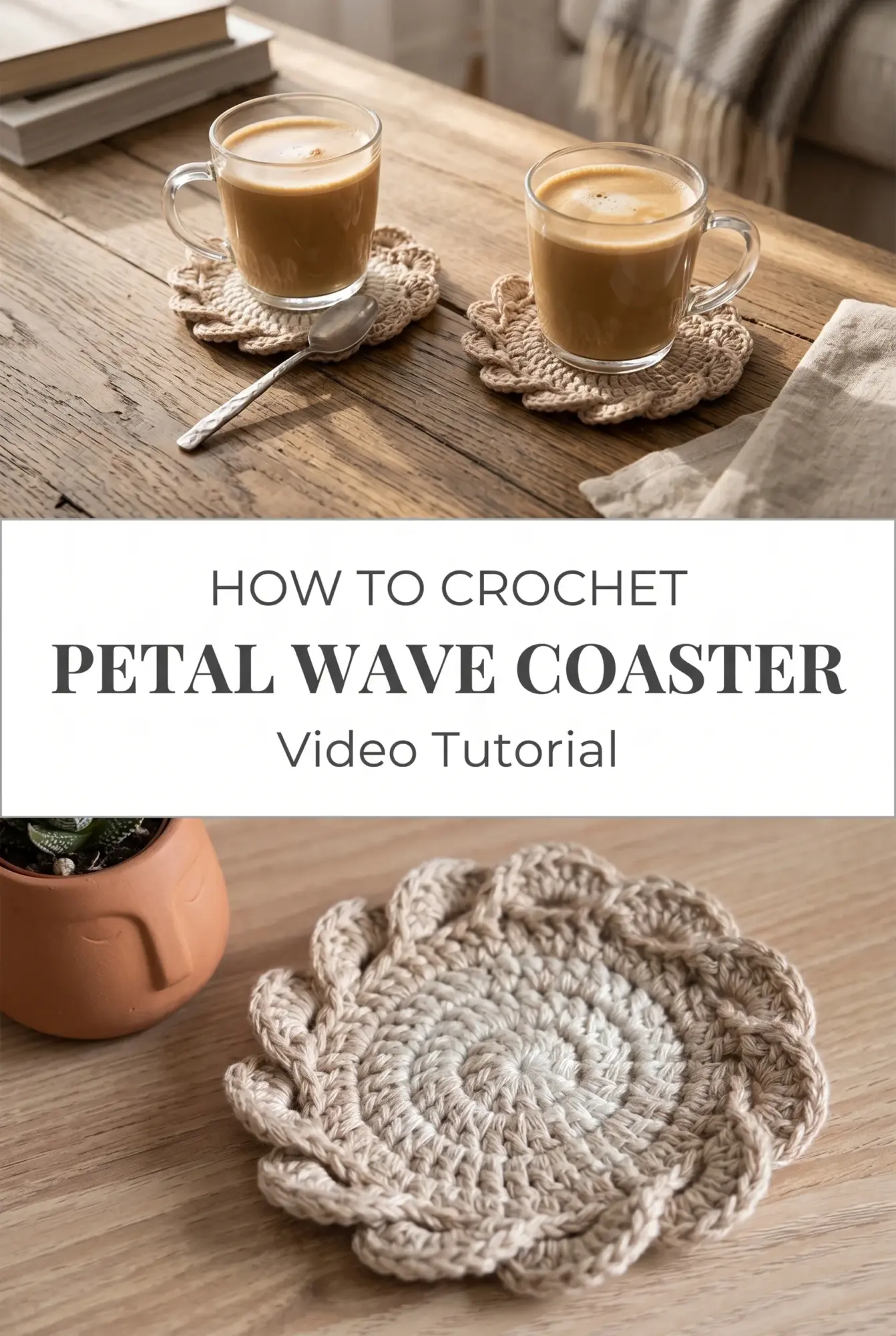 Crochet Petal Wave Coaster: A Delicate Table Accent