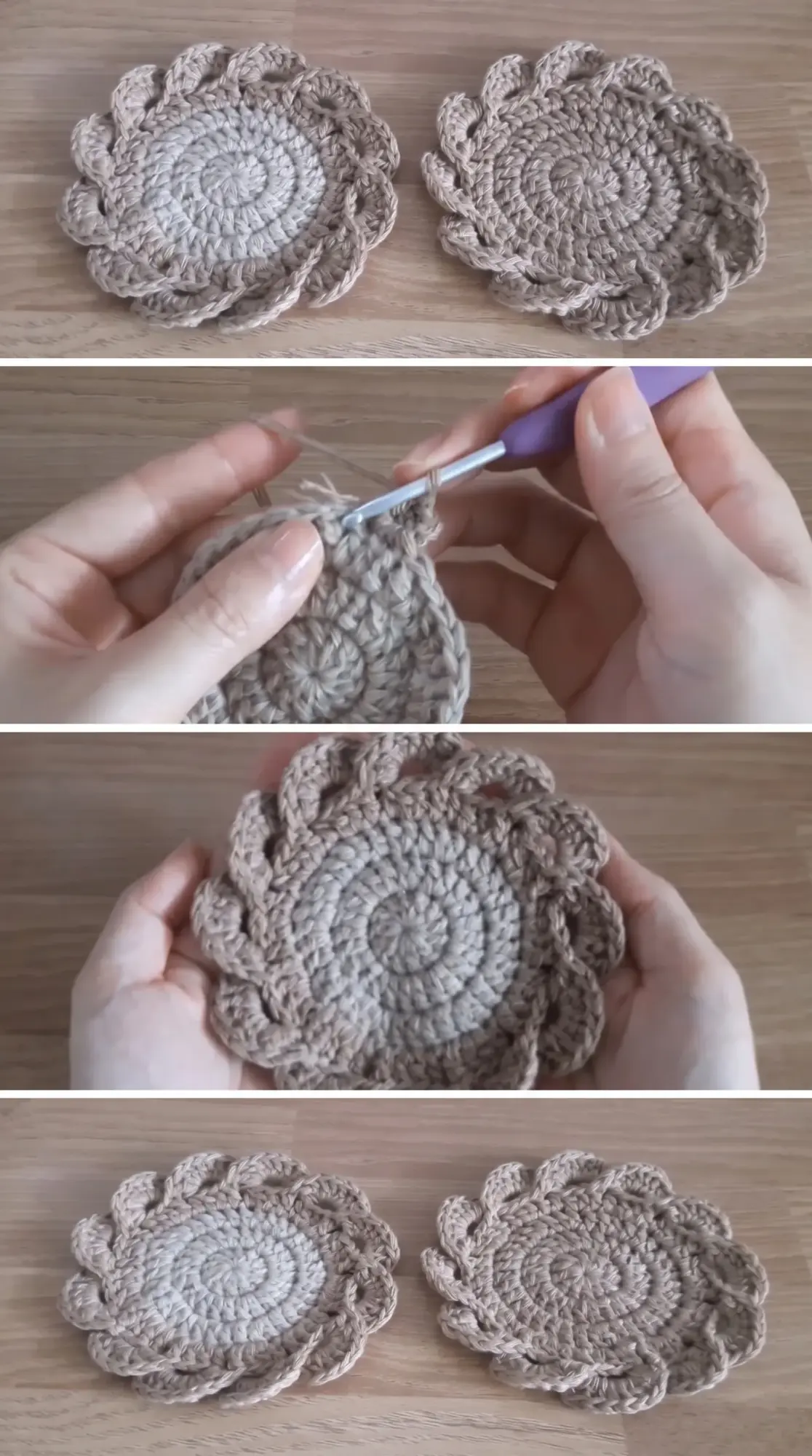 Crochet Petal Wave Coaster: A Delicate Table Accent pattern