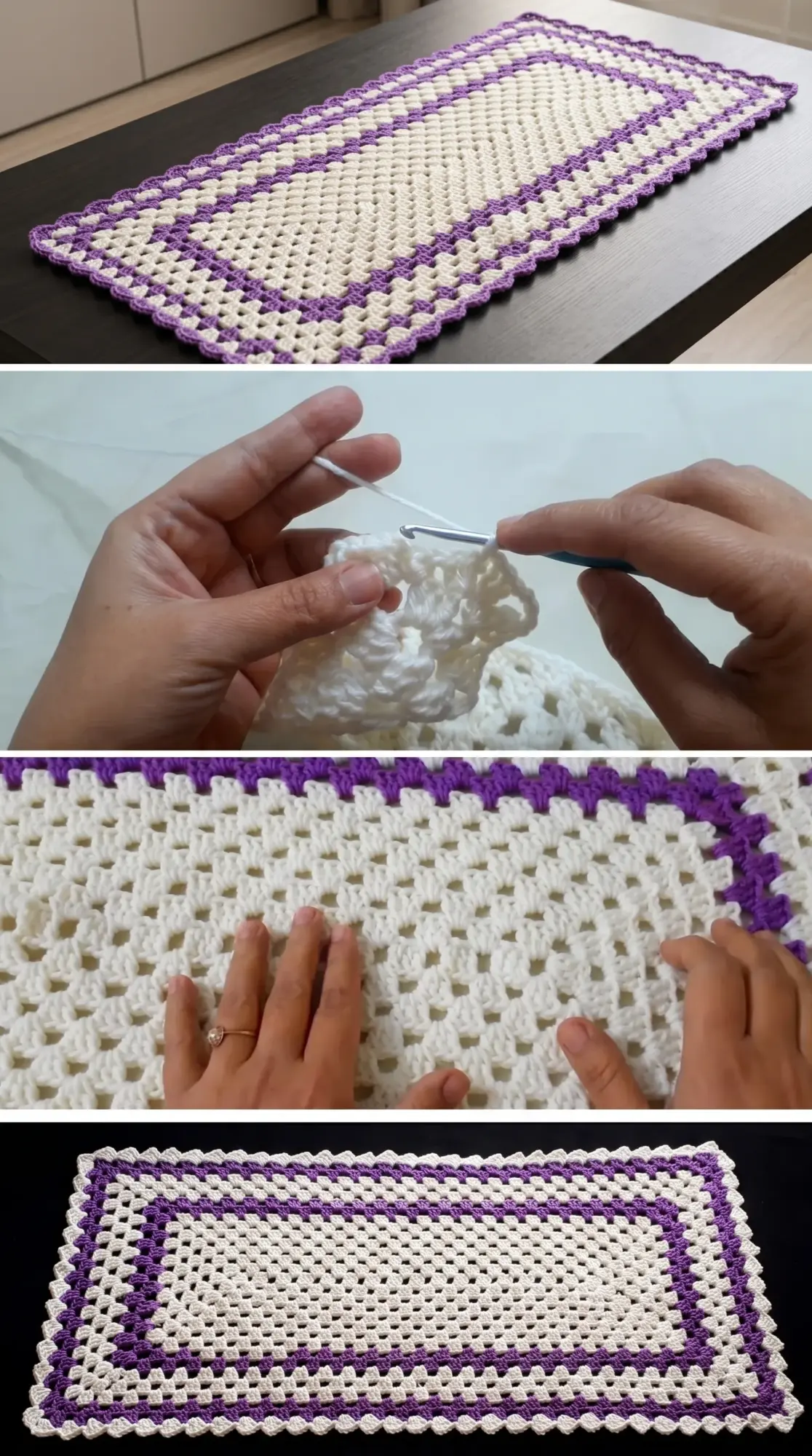 Crochet Rectangular Table Runner: An Elegant Home Accent pattern