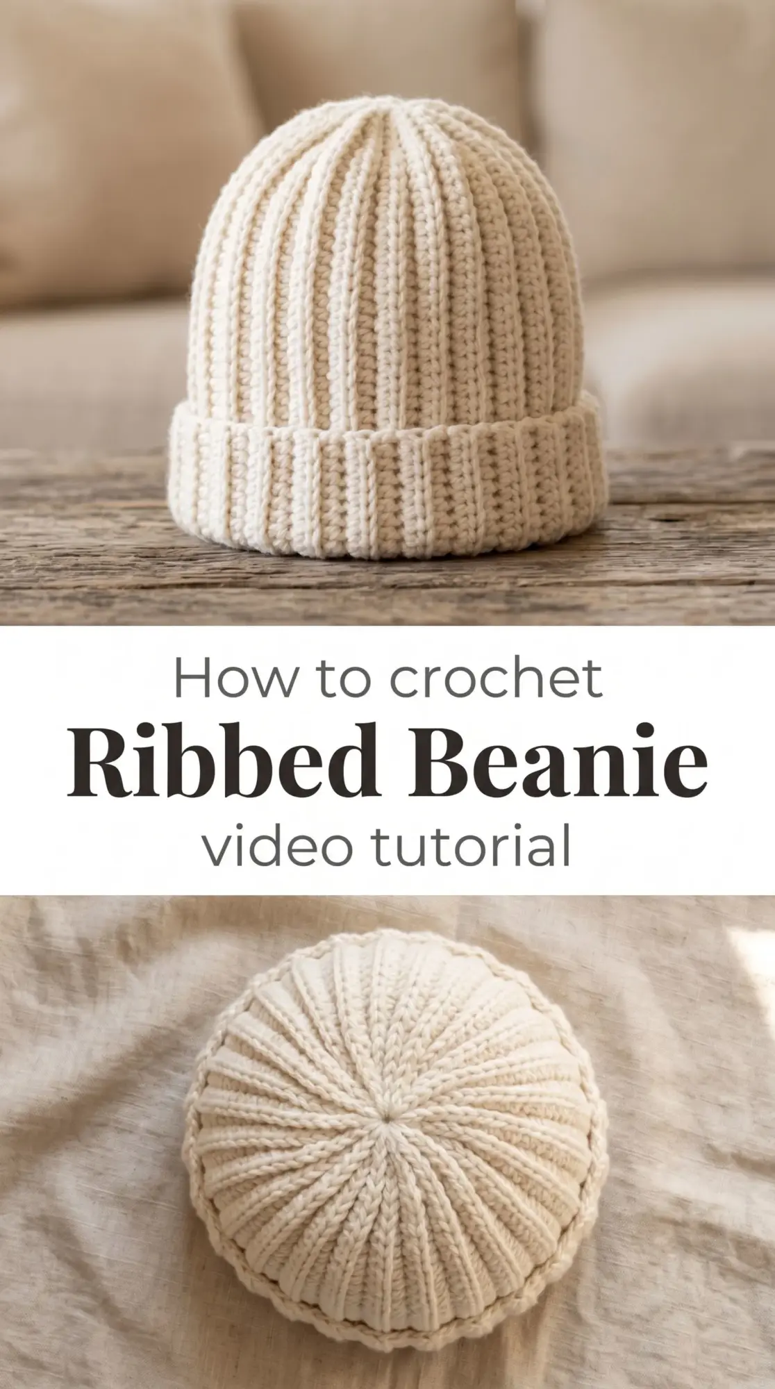 Crochet Ribbed Beanie: A Sleek Winter Essential