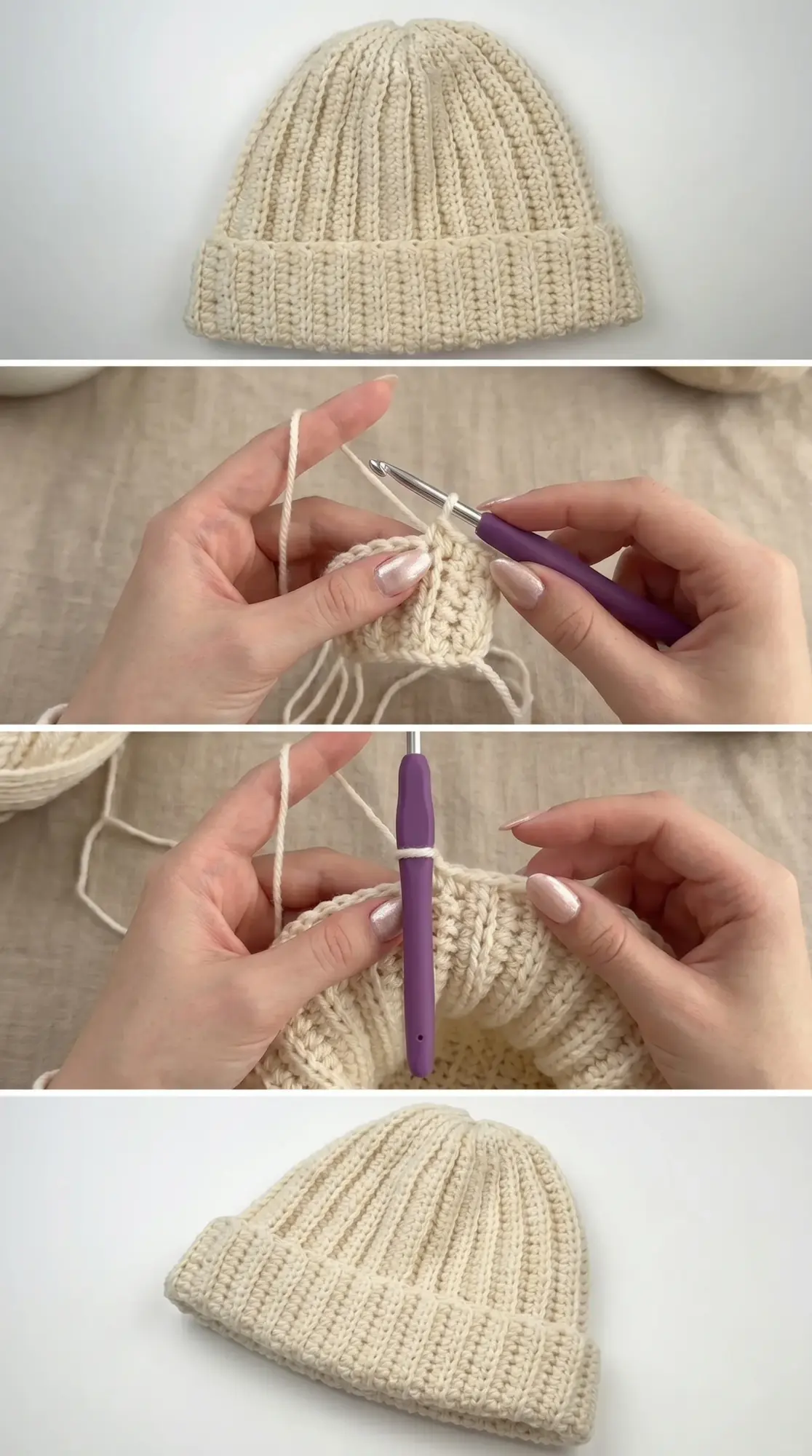 Crochet Ribbed Beanie: A Sleek Winter Essential pattern