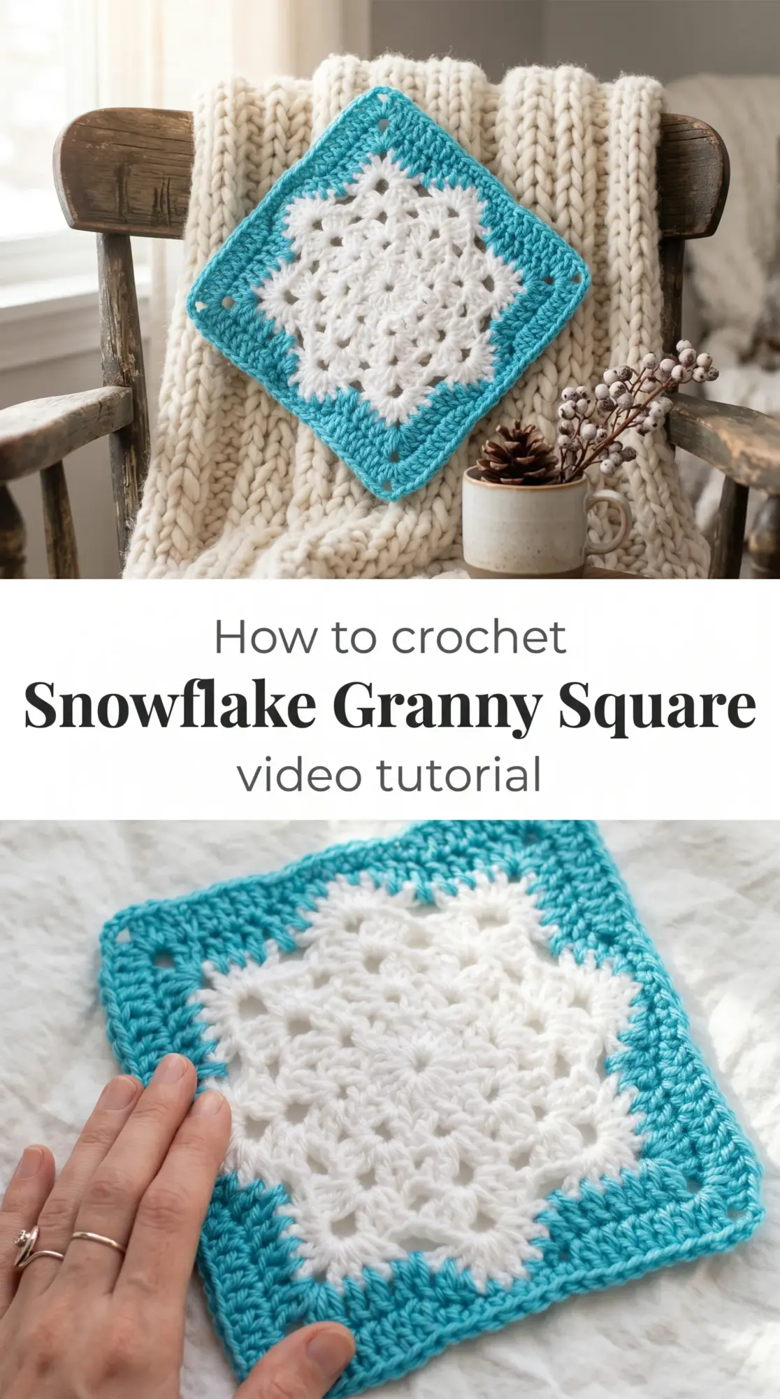 Crochet Snowflake Granny Square: A Delicate Winter Accent