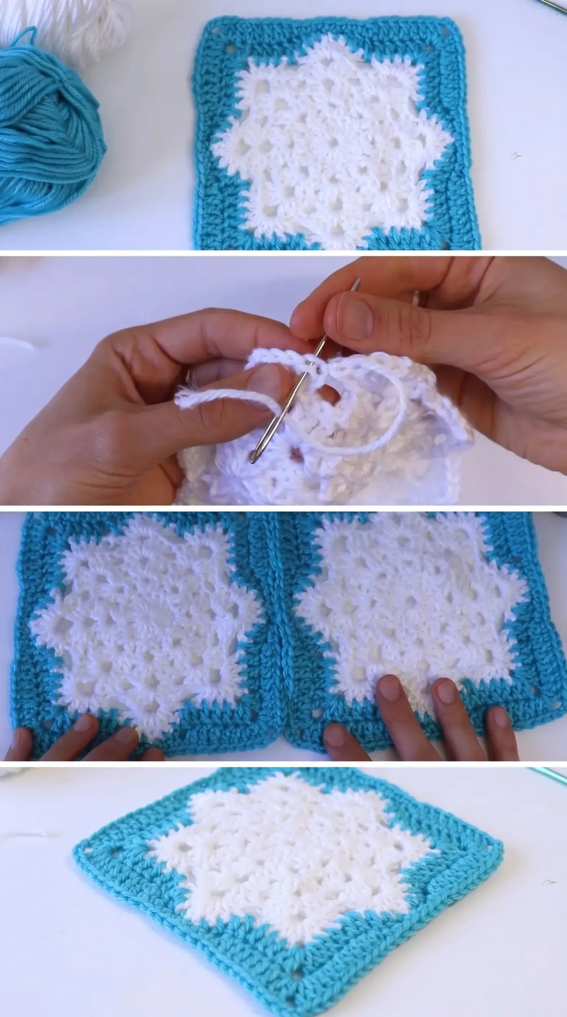 Crochet Snowflake Granny Square: A Delicate Winter Accent pattern