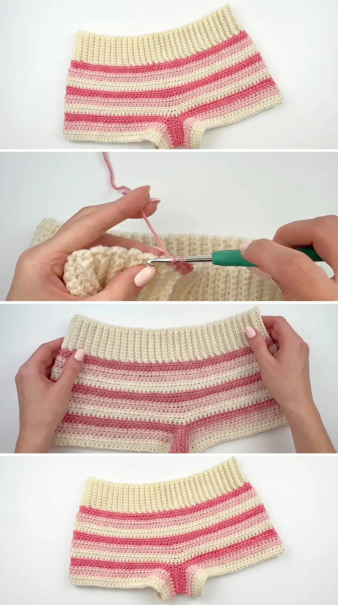 Crochet Striped Shorts: A Fun Summer Essential pattern