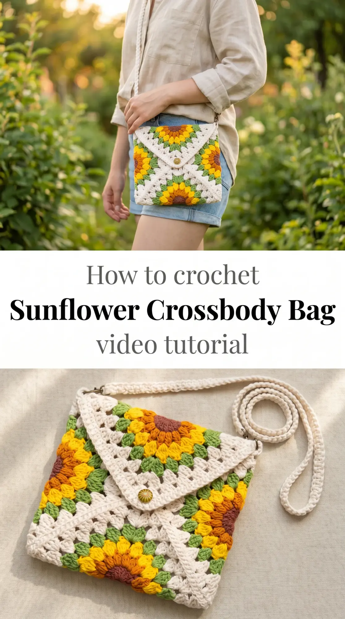 Crochet Sunflower Crossbody Bag: A Bright and Cheerful Accessory