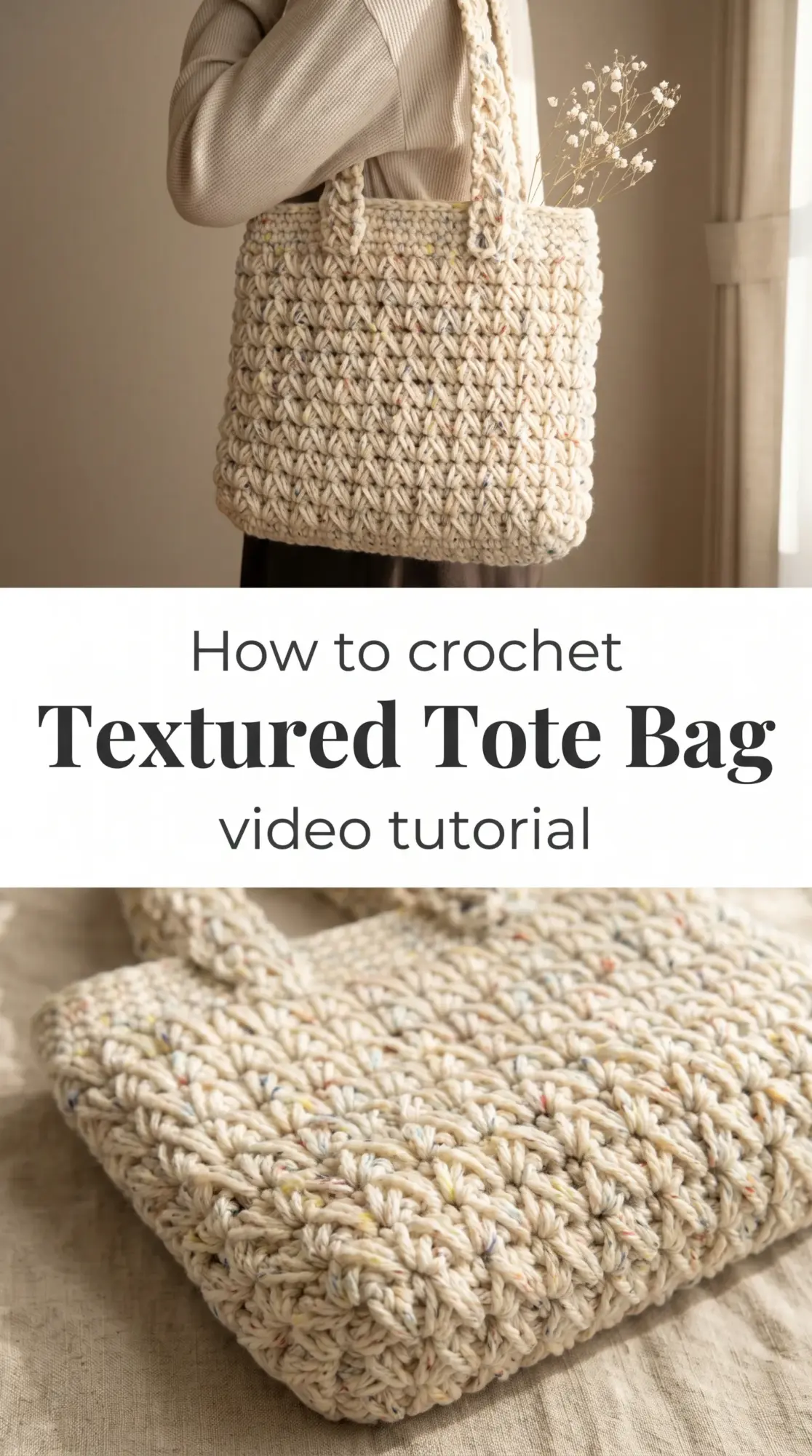 Crochet Textured Tote Bag: A Charming Everyday Accessory