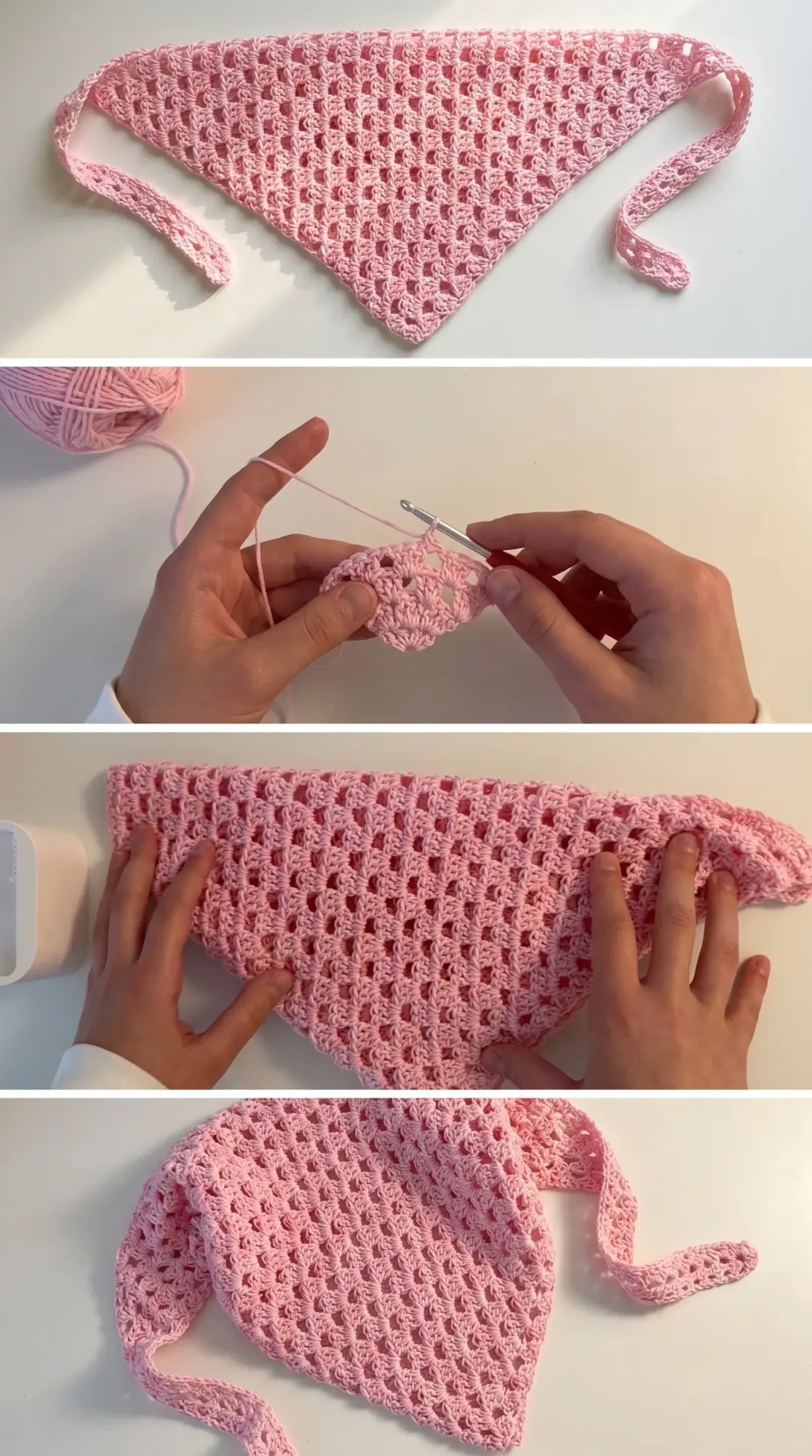 Crochet Triangle Head Scarf: A Chic Bohemian Accessory pattern