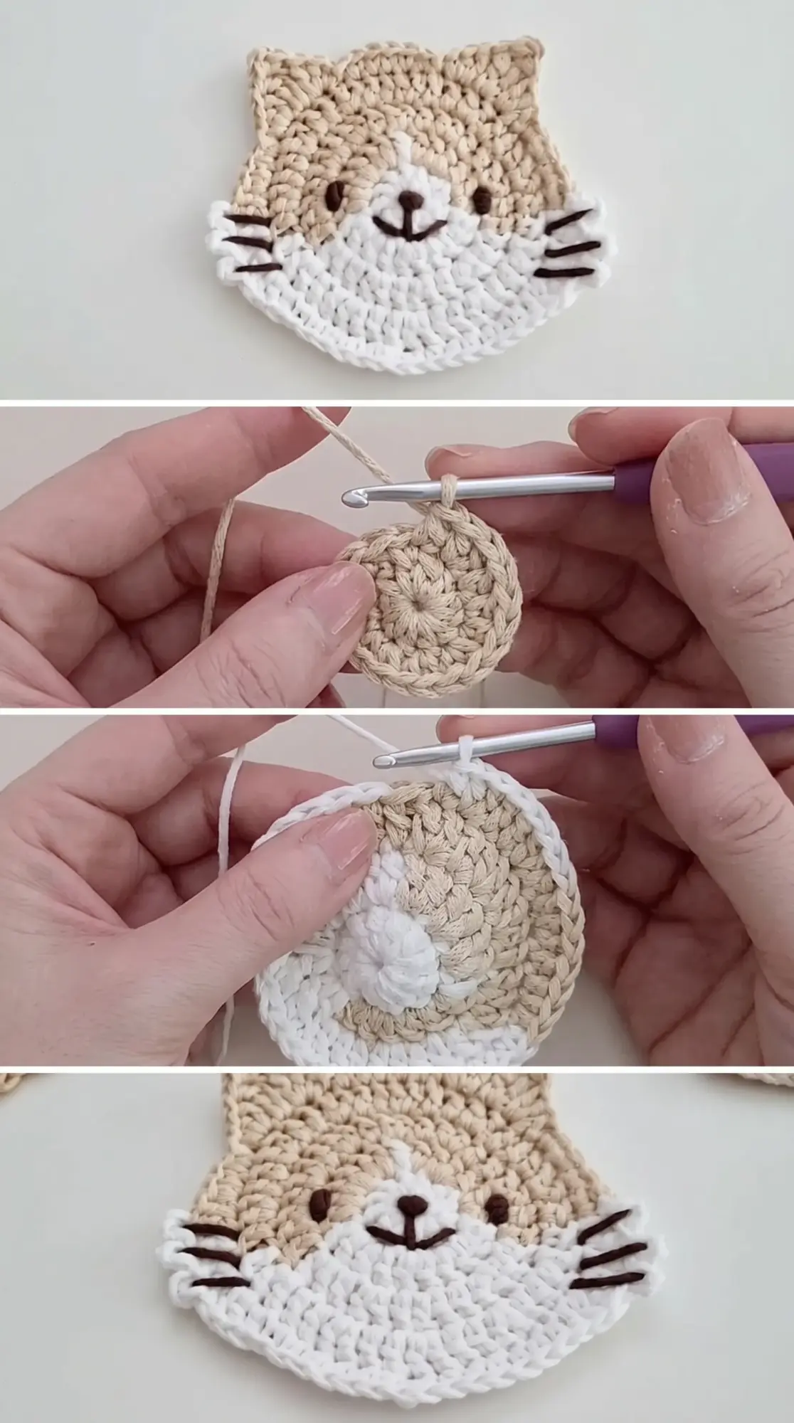 Crochet Tuxedo Cat Coaster: A Charming Kitchen Accent pattern