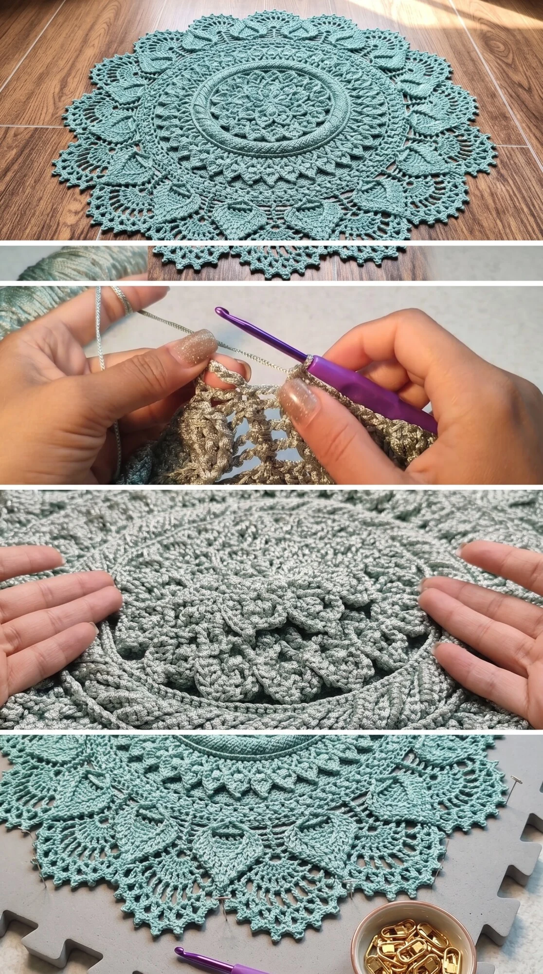 Crochet Bae Mandala Rug: A Stunning Decorative Piece pattern