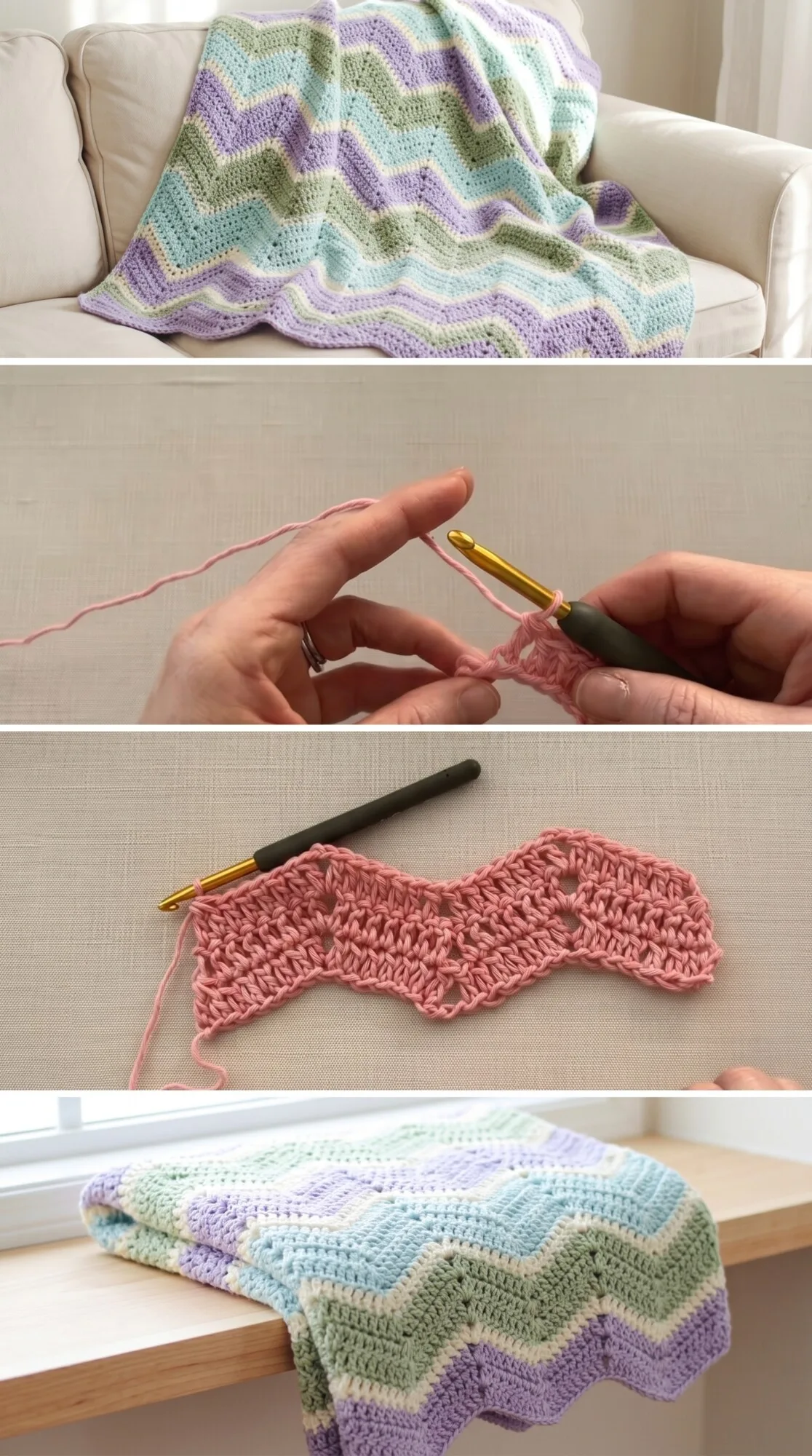 Crochet Chevron Blanket: A Timeless Colorful Classic pattern