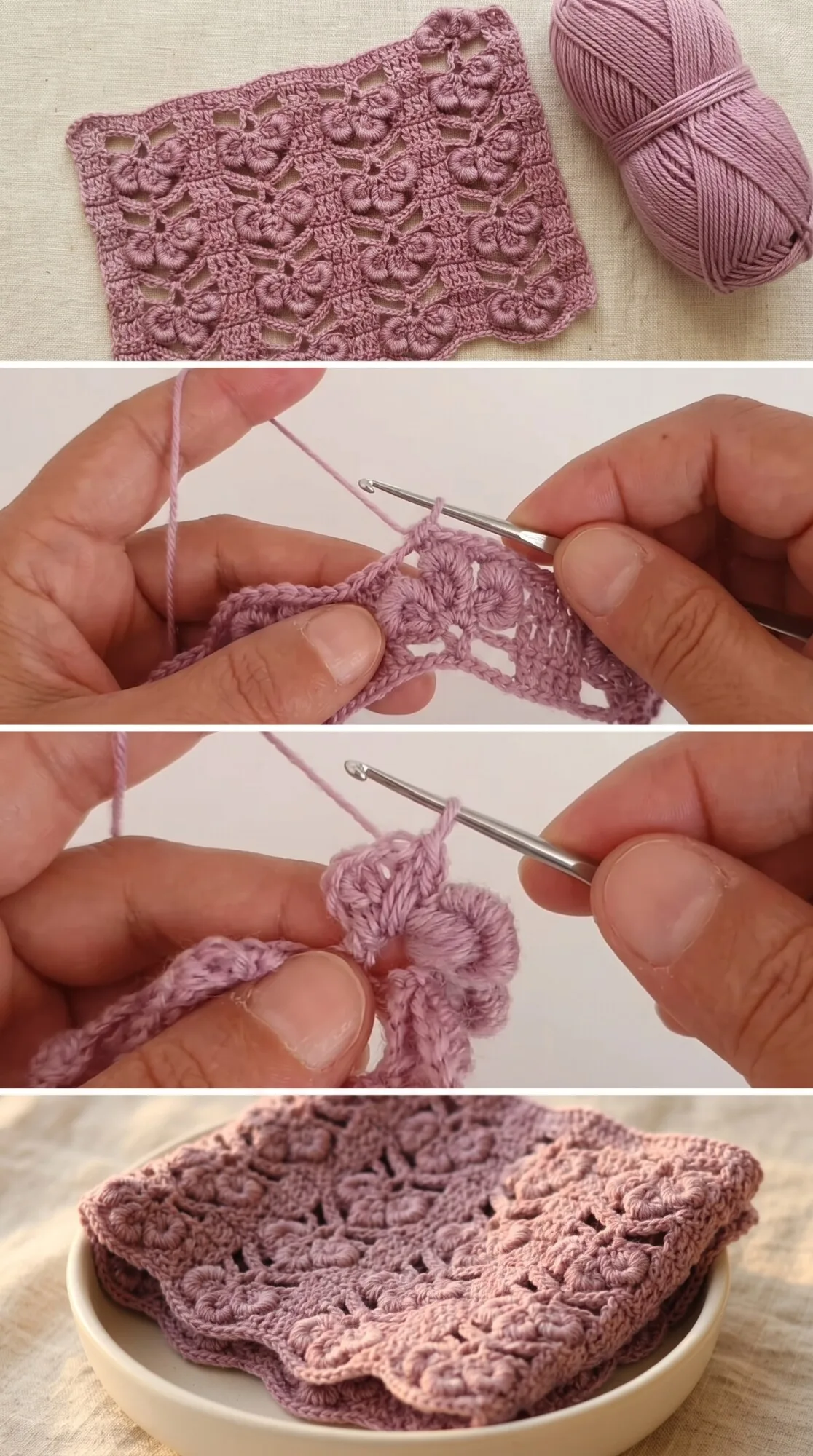 Crochet Flower Stitch: A Versatile Textured Design pattern