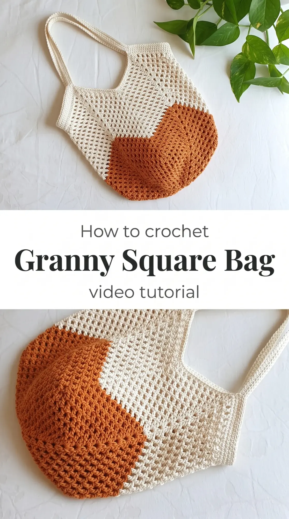 Crochet Granny Square Bag: A Charming Two-Tone Accessory