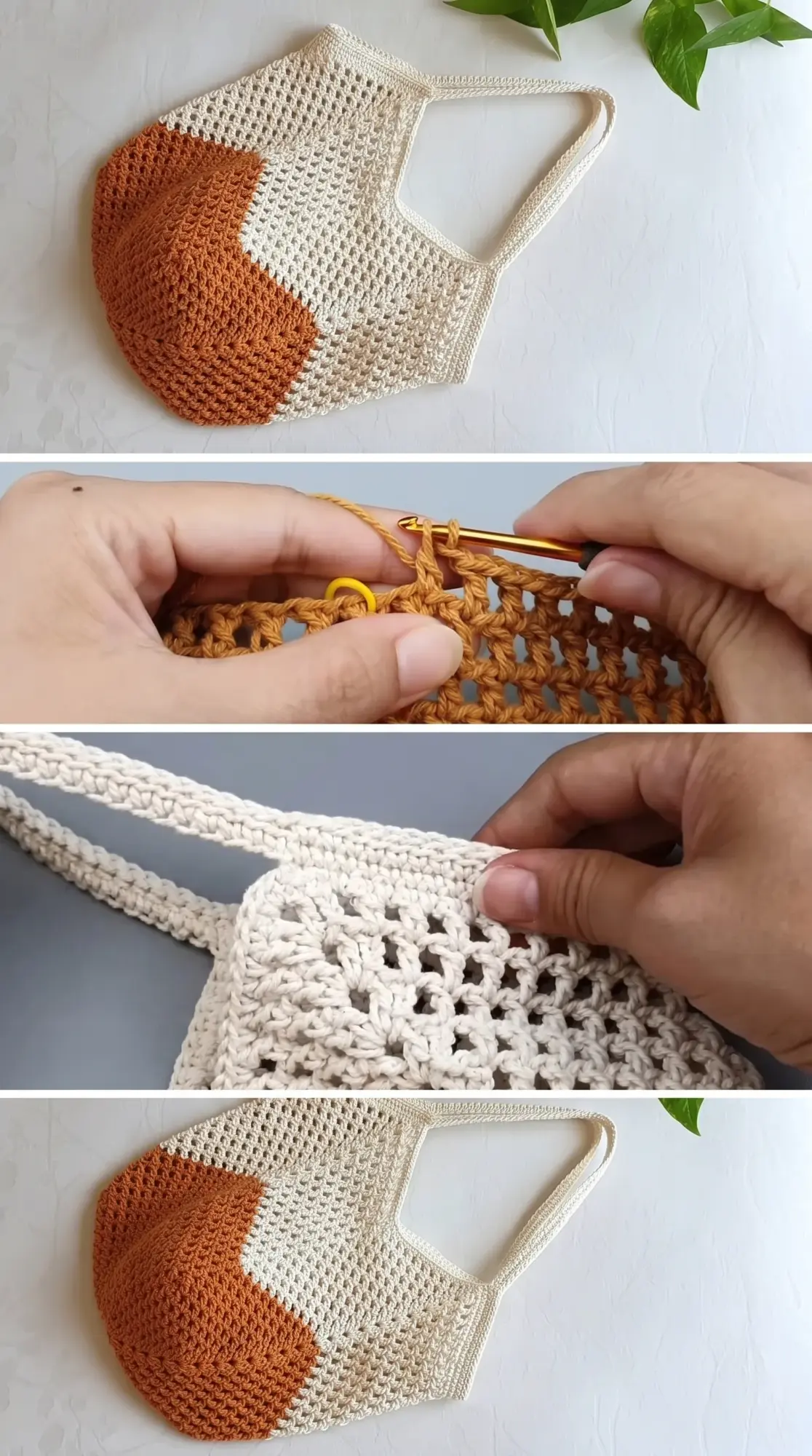 Crochet Granny Square Bag: A Charming Two-Tone Accessory pattern