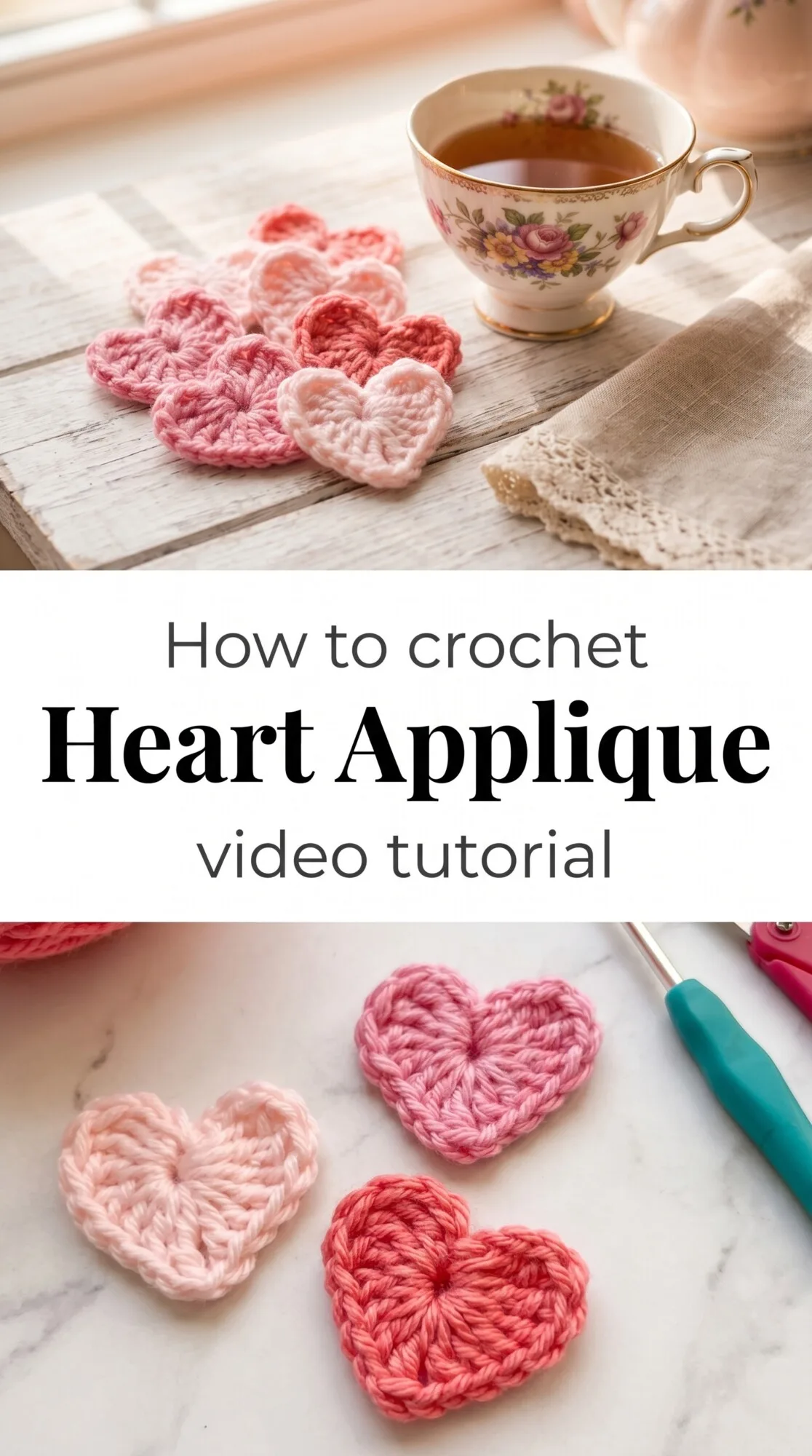 Crochet Heart Applique: A Sweet Romantic Accent