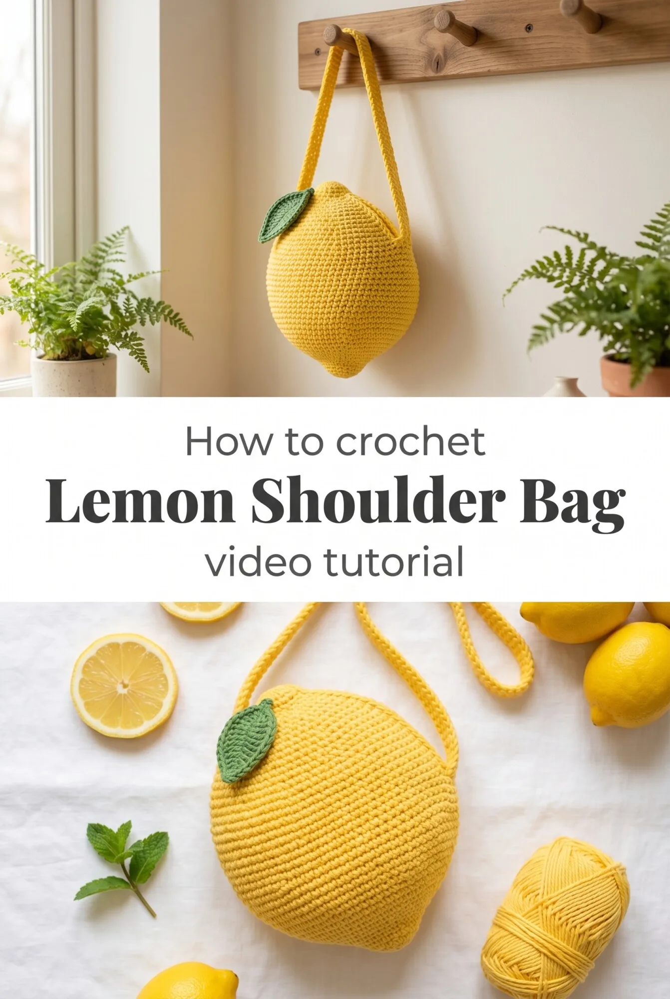 Crochet Lemon Shoulder Bag: A Fresh and Playful Accessory
