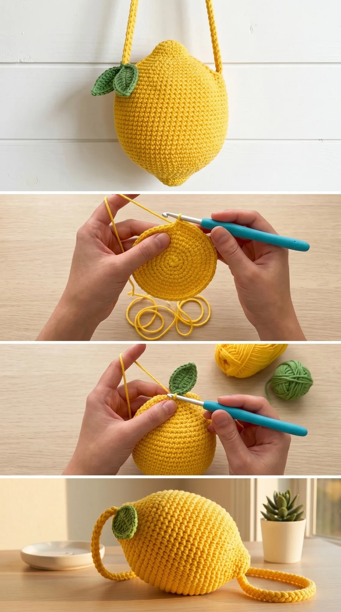 Crochet Lemon Shoulder Bag: A Fresh and Playful Accessory pattern