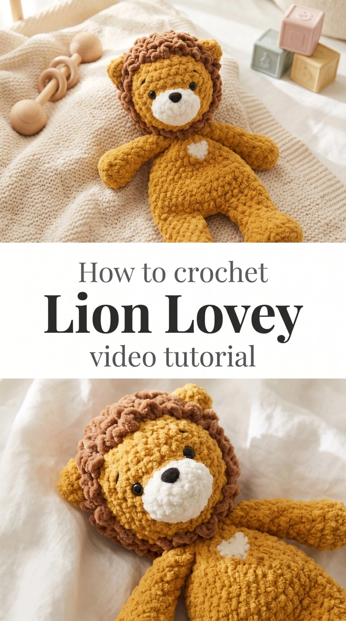 Crochet Lion Lovey: A Cuddly Comfort Companion