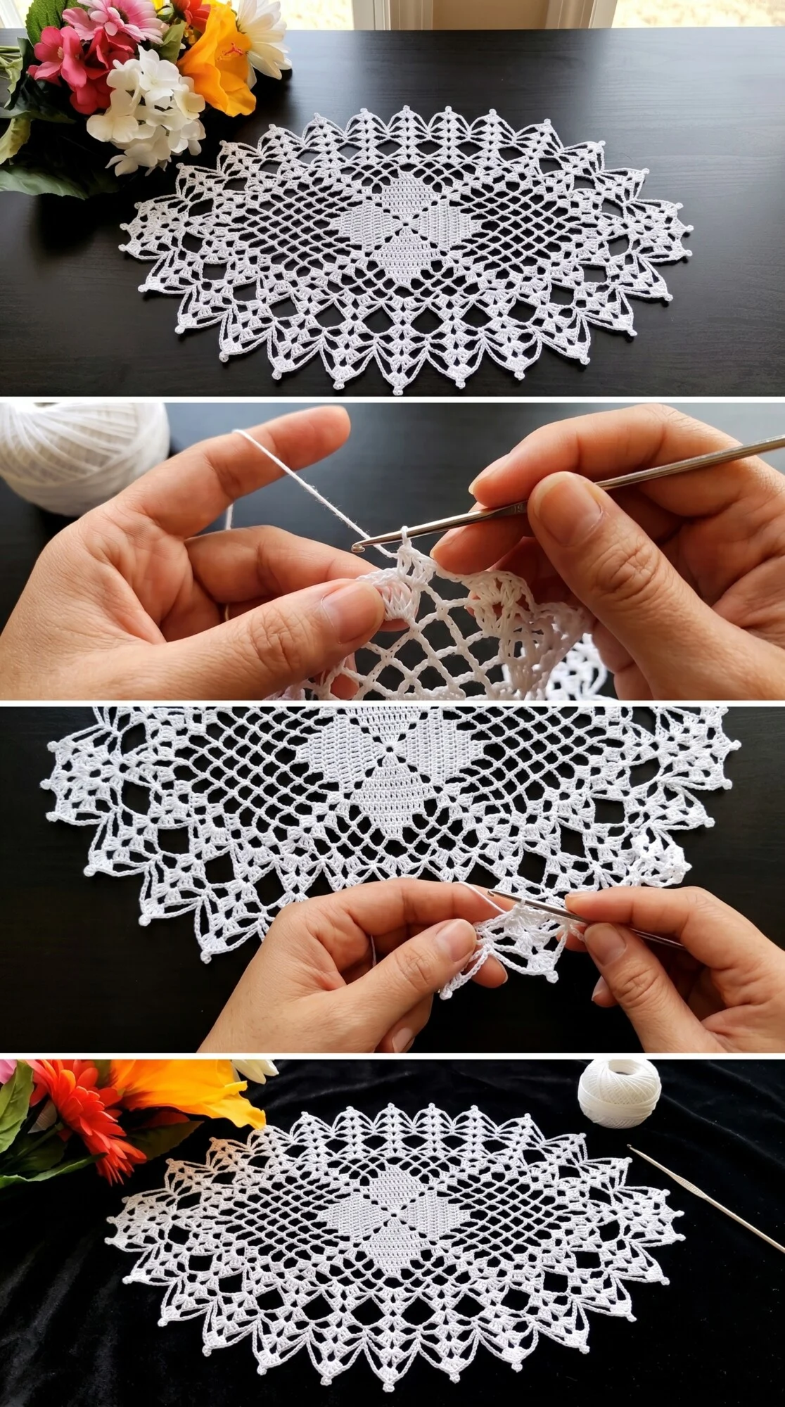 Crochet Mandala Doily: A Beautiful Decorative Accent pattern