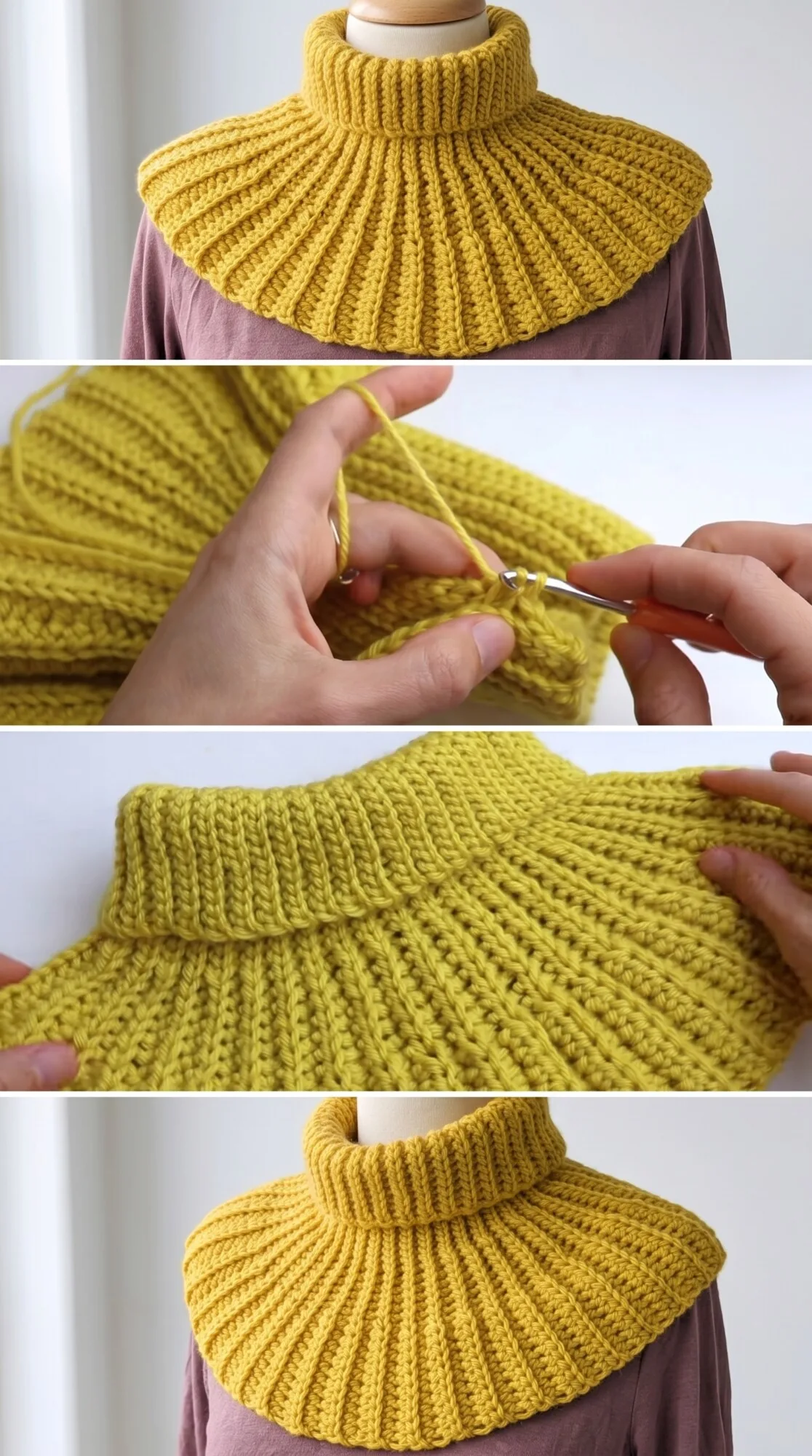 Crochet Ribbed Collar Warmer: A Chic Winter Essential pattern